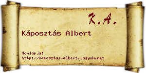 Káposztás Albert névjegykártya