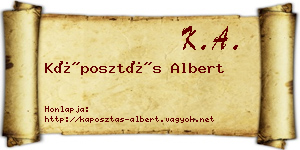 Káposztás Albert névjegykártya